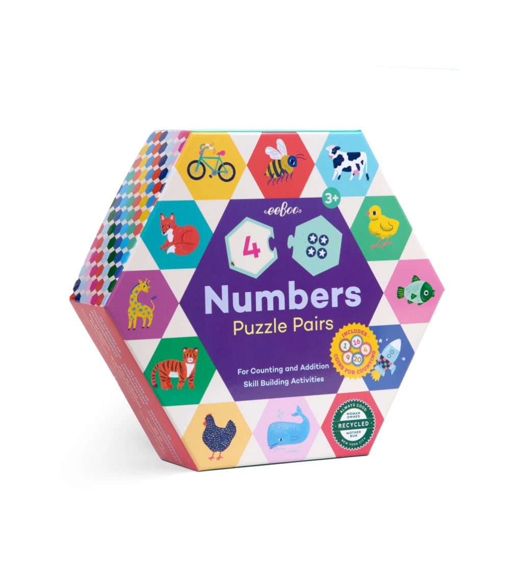 Numbers Hexagon Puzzle Pairs