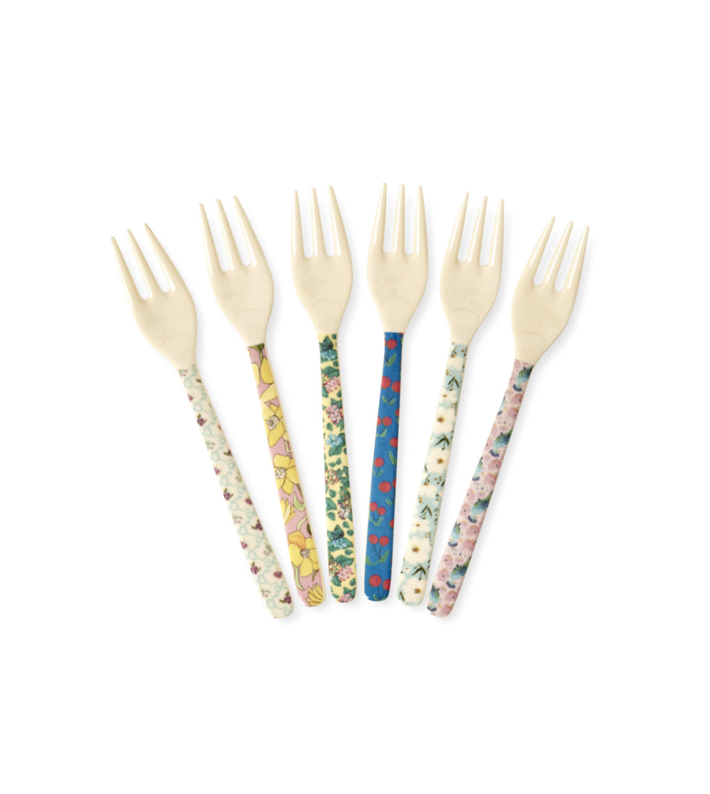 Set of 6 Melamine Forks - Spring Blooms