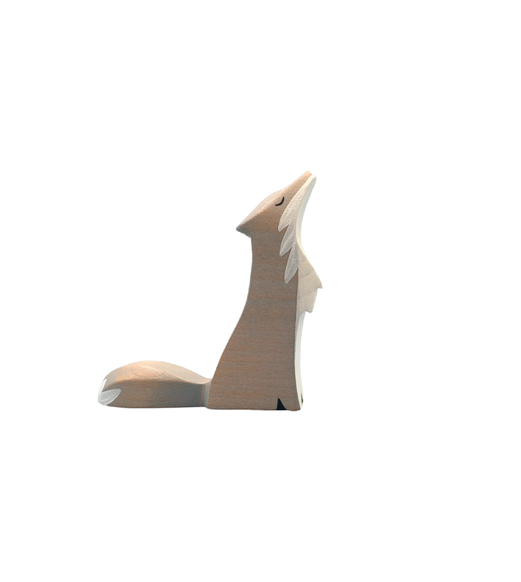 Brin d’Ours Wooden Howling Wolf