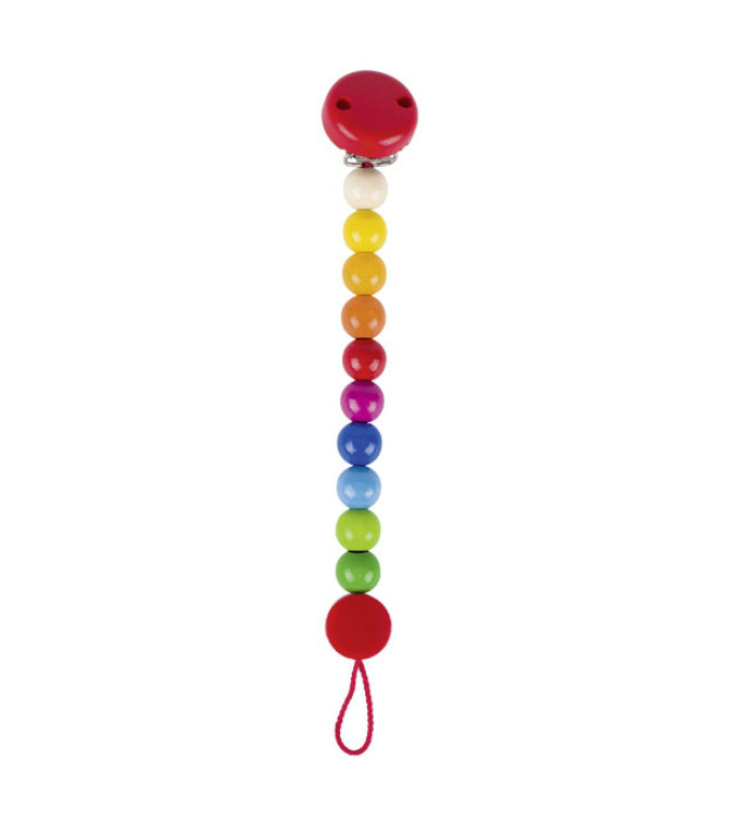 Rainbow Bead Pacifier Clip
