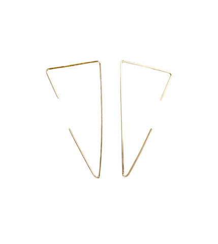 Hammered Triangle Threader Earrings