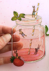 Strawberry Swim Sticker