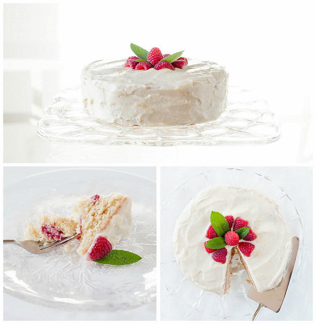 Meyer Lemon Iced Raspberry Yogurt Cake