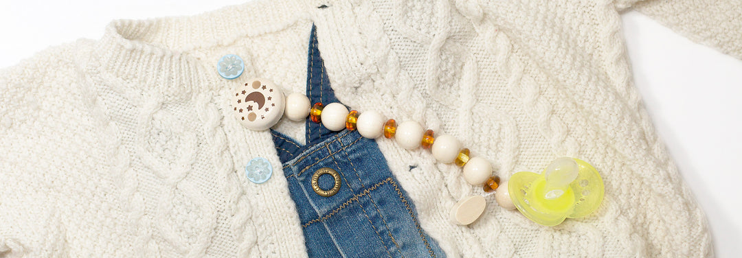 New! Amber Bead Pacifier Chain