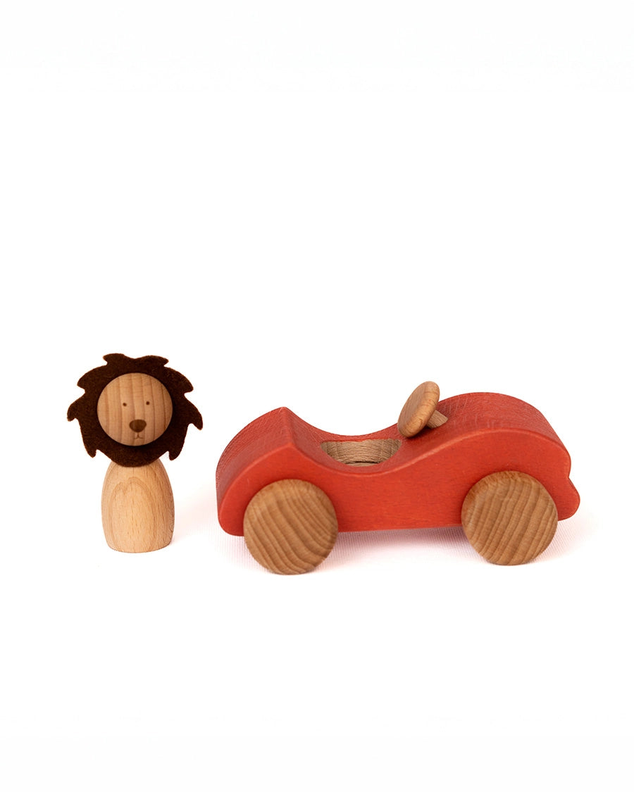 Wooden Car Lion