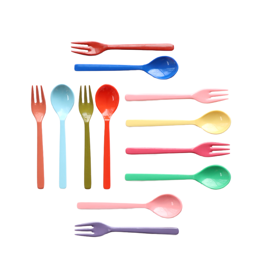 Set of 6 Melamine Forks + Spoons - MIXMATCH