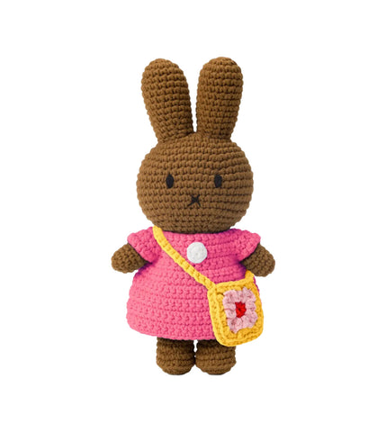 Crochet Melanie with Pink Dress and Yellow Flower Purse