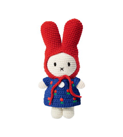Crochet Miffy with Blue Tulip Dress + Red Hat
