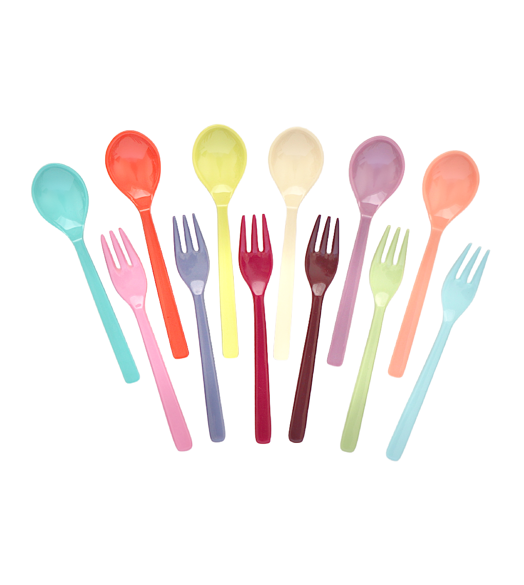Set of 6 Melamine Forks + Spoons - MIXMATCH