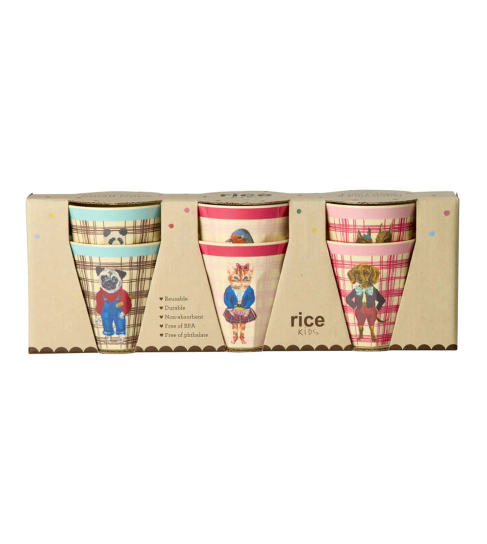 Set of 6 Small Melamine Cups with Nathalie Lété Prints