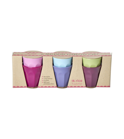 Set of 6 Extra Small Melamine Cups - Viva La Vida