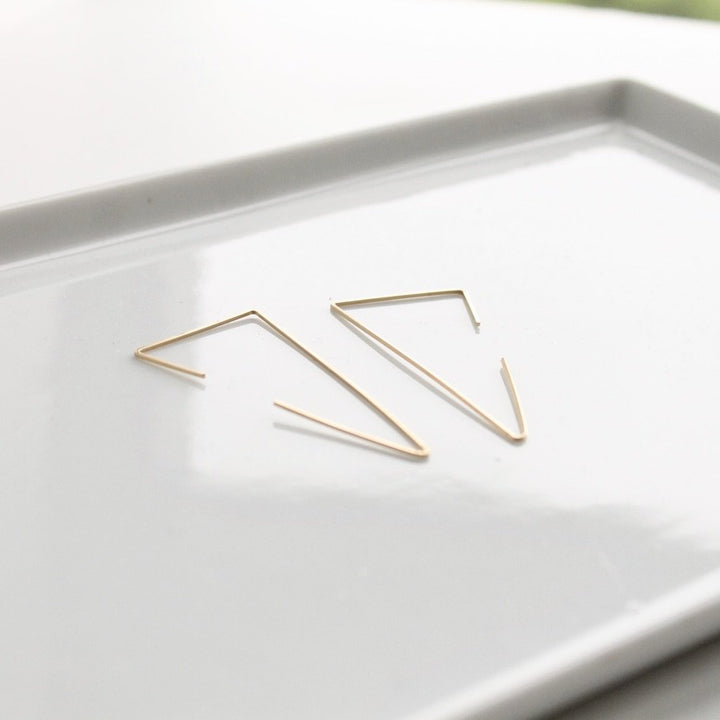 Hammered Triangle Threader Earrings