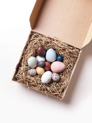 A Dozen Wooden Bird Eggs