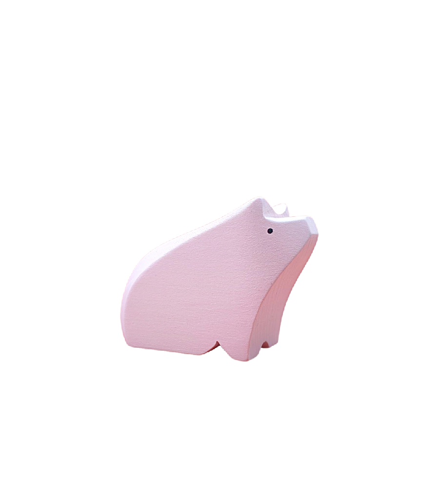 Brin d’Ours Wooden Pig - Sitting