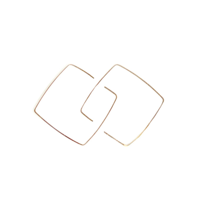Hammered Square Threader Earrings