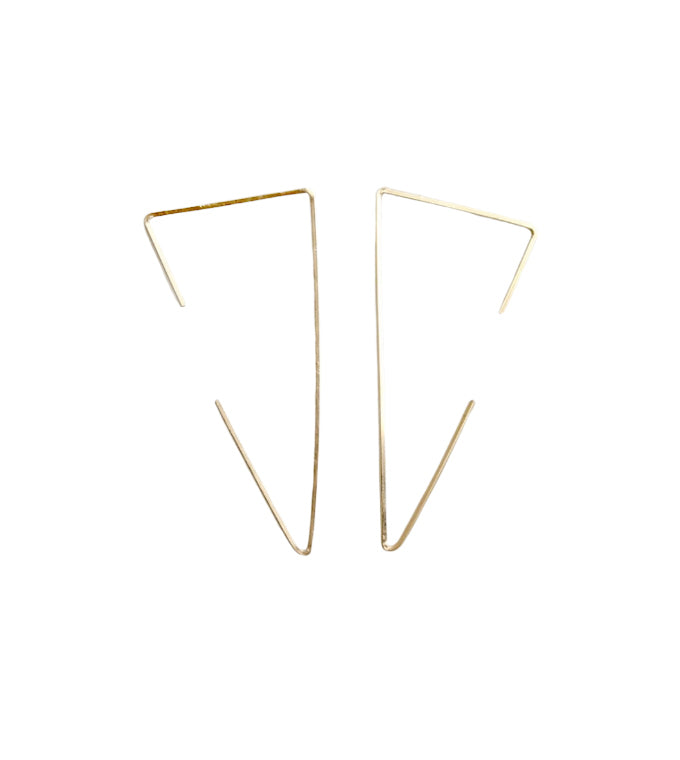 Hammered Triangle Threader Earrings