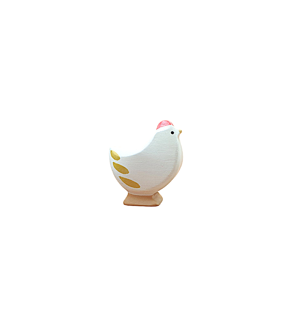 Brin d’Ours Wooden White Hen - Standing