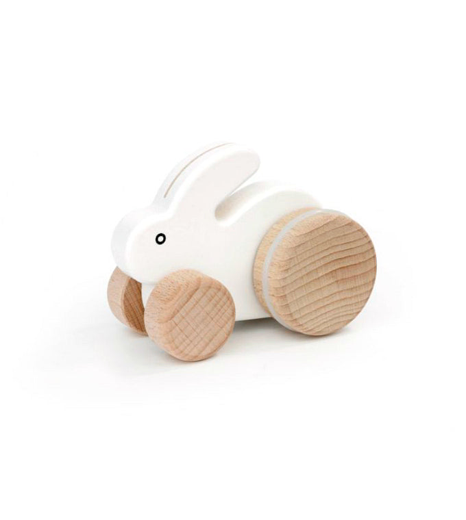 Rolling Rabbit Push Toy - White